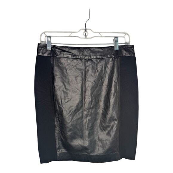 Ann Taylor Loft  Black Gunuine Leather Mini Skirt - Picture 2 of 8